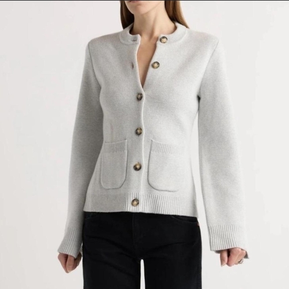 Modern Citizen Soft Gray Cardigan with Pockets - Picture 2 of 5